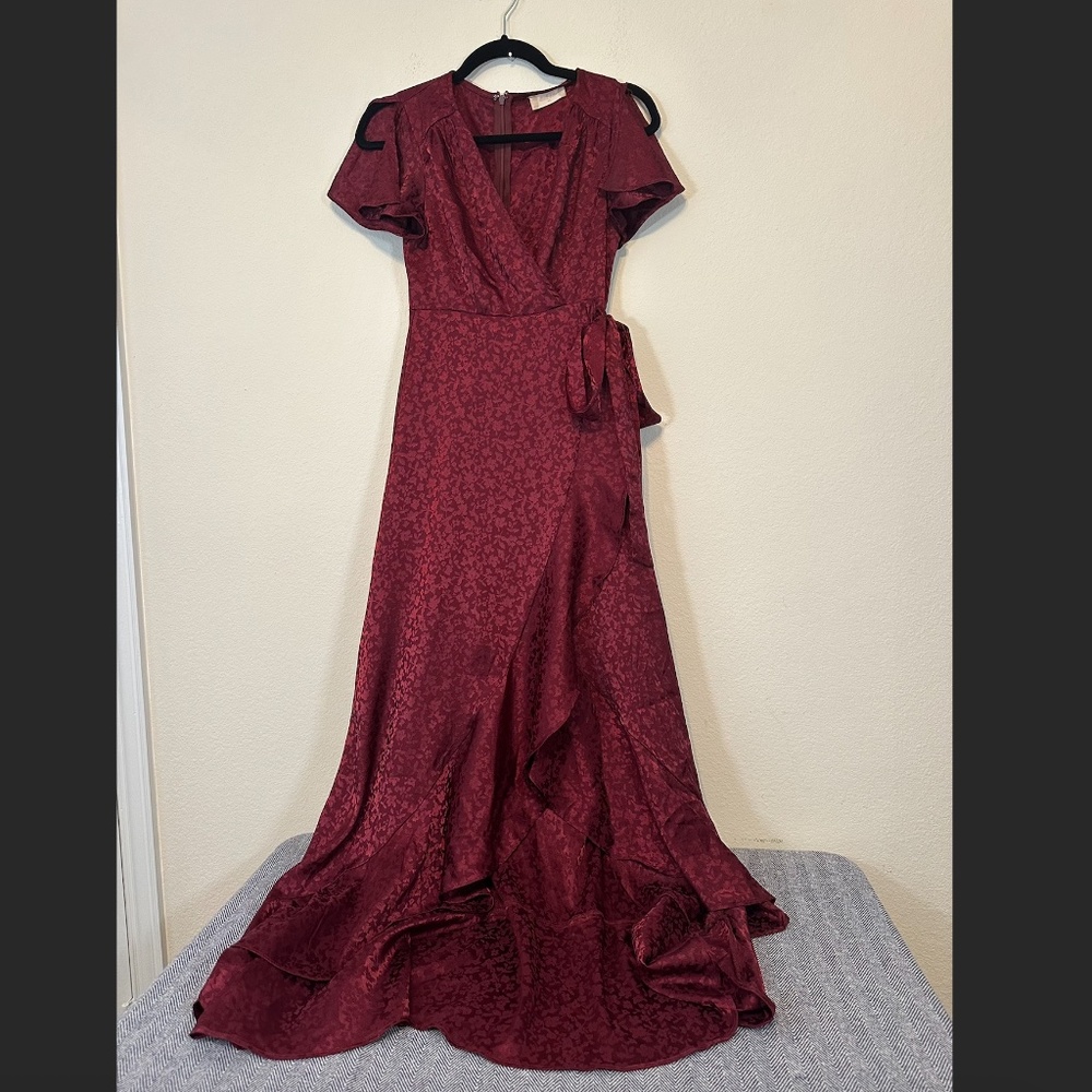 Altar'd State - Springdale Wrap Burgundy Fall Holiday Maxi